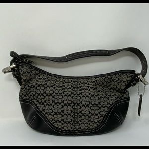 COACH Vintage Mini Signature Black Jacquard Hobo